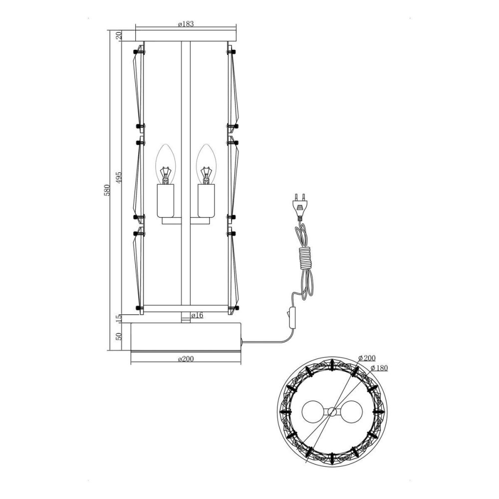 Интерьерная настольная лампа Puntes MOD043TL-02CH